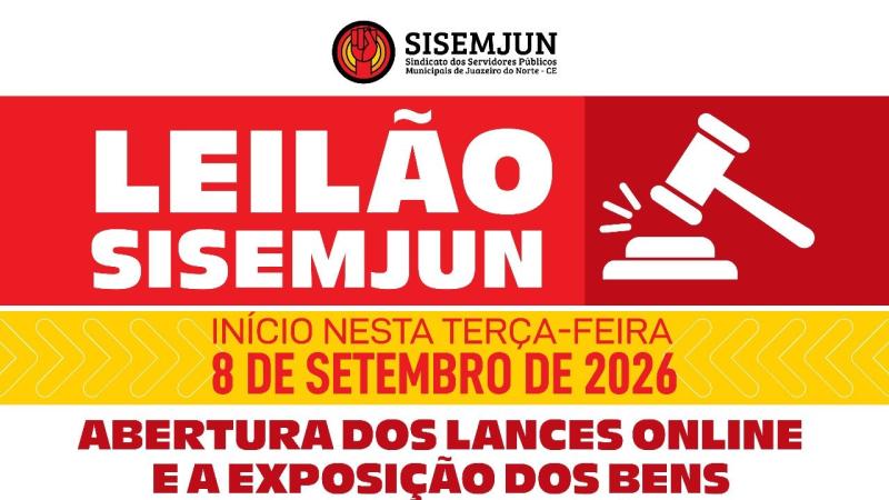 Leilão SISEMJUN: abertura dos lances online